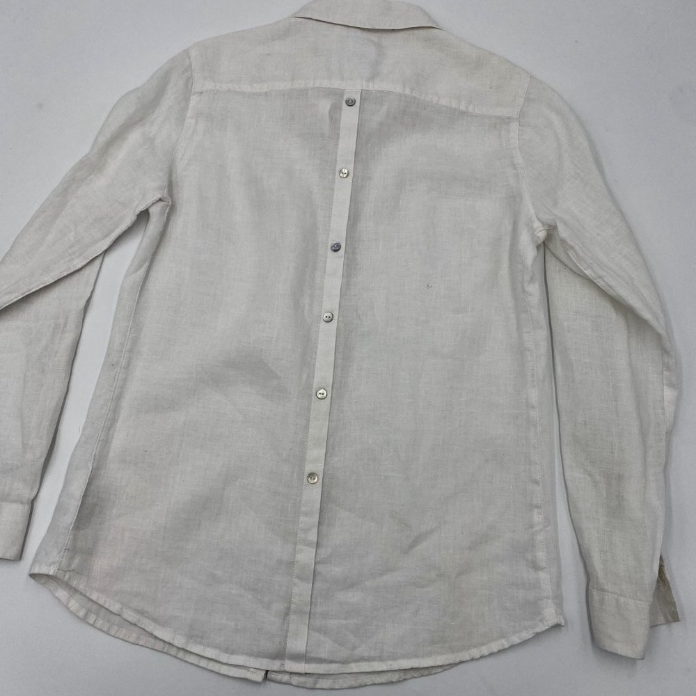 Sigrid Olsen Linen Button Up, White, Small - image 2